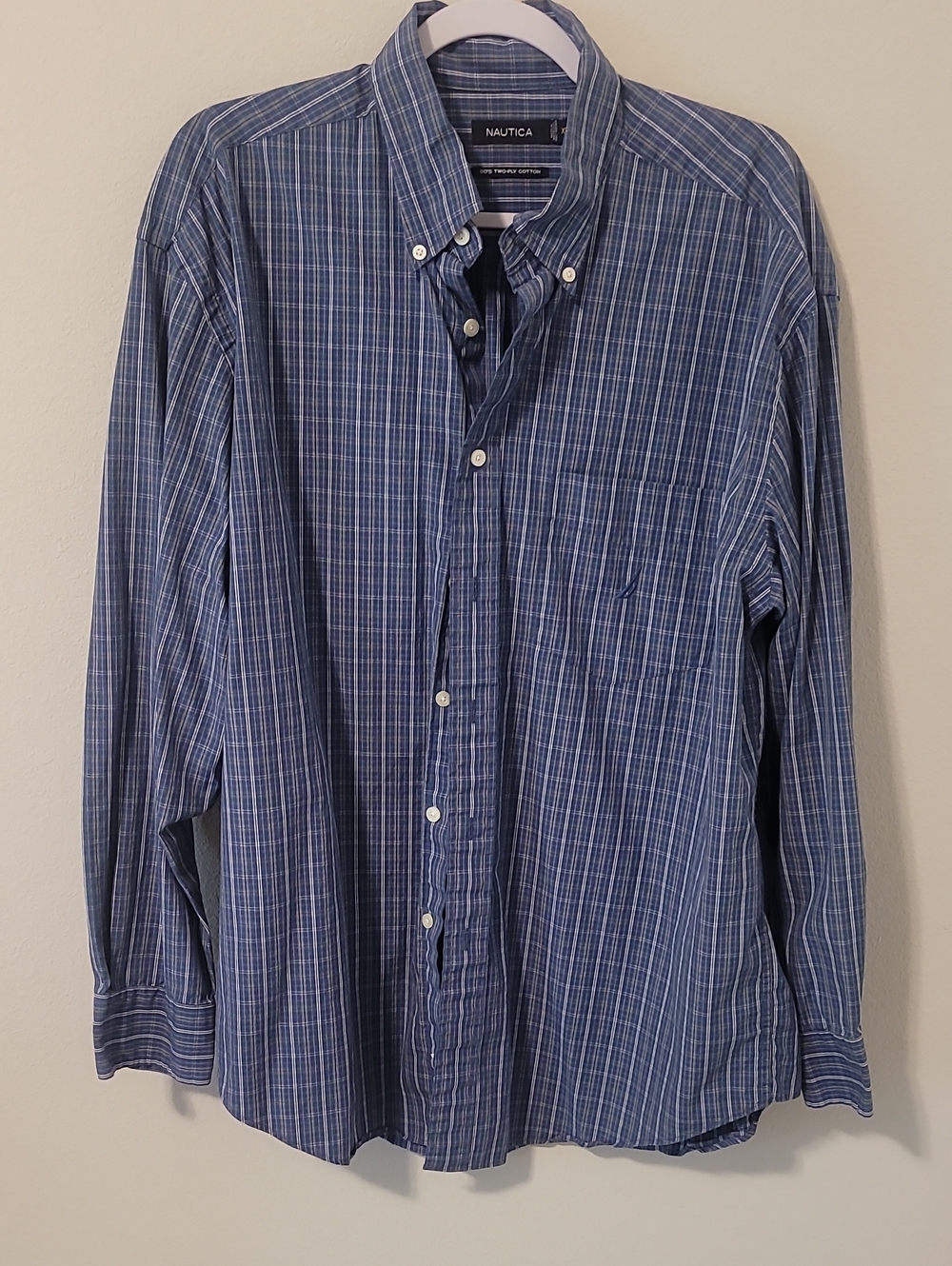 Nautica Blue Plaid Button-Down Shirt